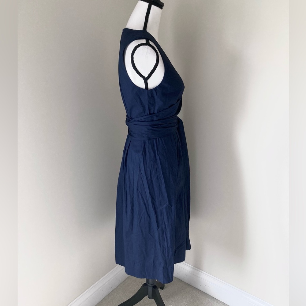 NWT J Crew Navy Sleeveless Wrap-top shirt-dress Size 6 - Picture 8 of 10